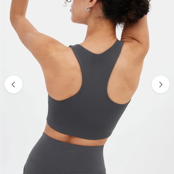 Girlfriend Collective Moon Paloma Racerback Sports Bra, Dark Gray, Size Small - Picture 2 of 6